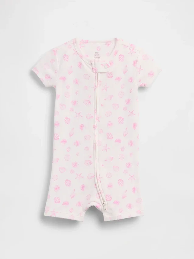 Combinaison courte pour bébé en coton bio