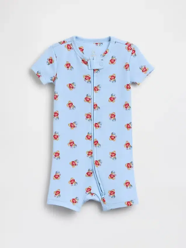 Combinaison courte pour bébé en coton bio