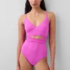 Combinaison de bain croisée à découpes