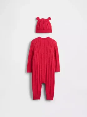 Combinaison en tricot torsadé pour bébé