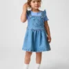 Combinaison-jupe en denim à poche « Bear » pour Bébé & Enfant