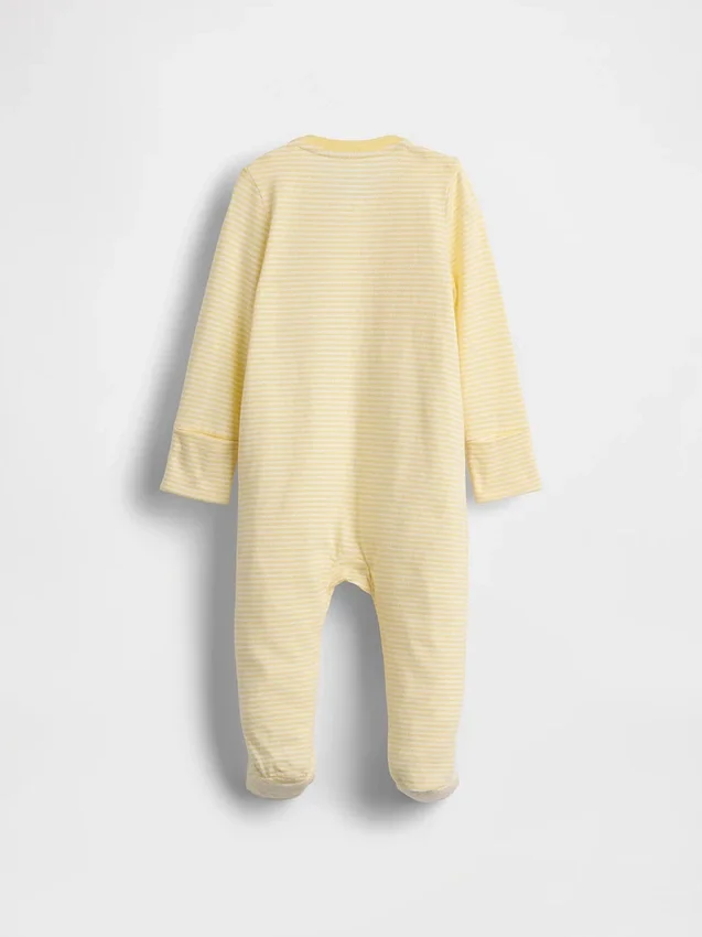 Combinaison à pieds en coton bio pour bébé avec fermeture éclair