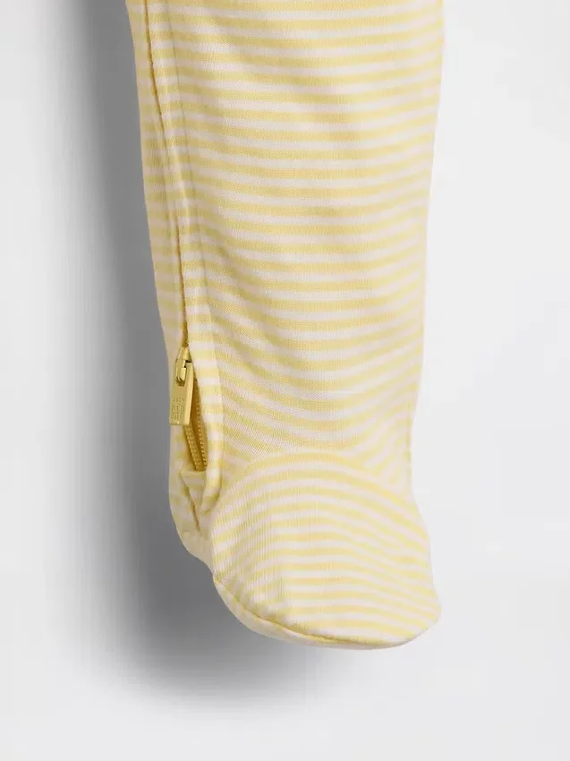Combinaison à pieds en coton bio pour bébé avec fermeture éclair