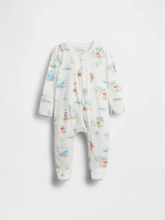 Combinaison à pieds en coton bio Winnie l'ourson pour bébé