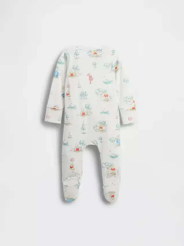 Combinaison à pieds en coton bio Winnie l'ourson pour bébé