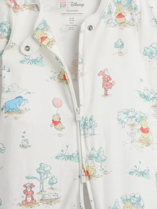 Combinaison à pieds en coton bio Winnie l'ourson pour bébé