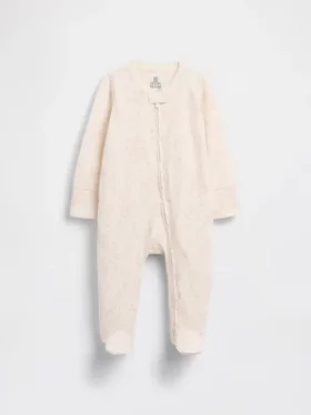 Combinaison à pieds pour bébé en coton bio à motif floral