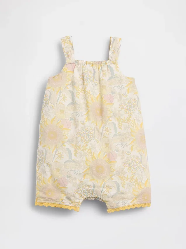 Combinaison-short à fleurs pour bébé