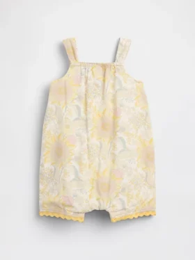 Combinaison-short à fleurs pour bébé