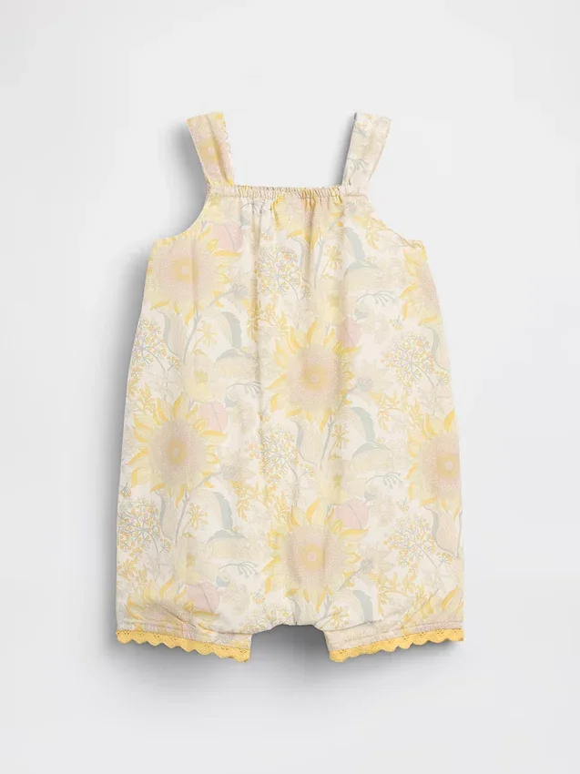 Combinaison-short à fleurs pour bébé