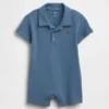 Combinaison-short polo en piqué pour bébé