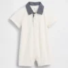 Combinaison-short polo en piqué pour bébé