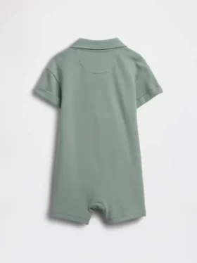 Combinaison-short polo en piqué pour bébé
