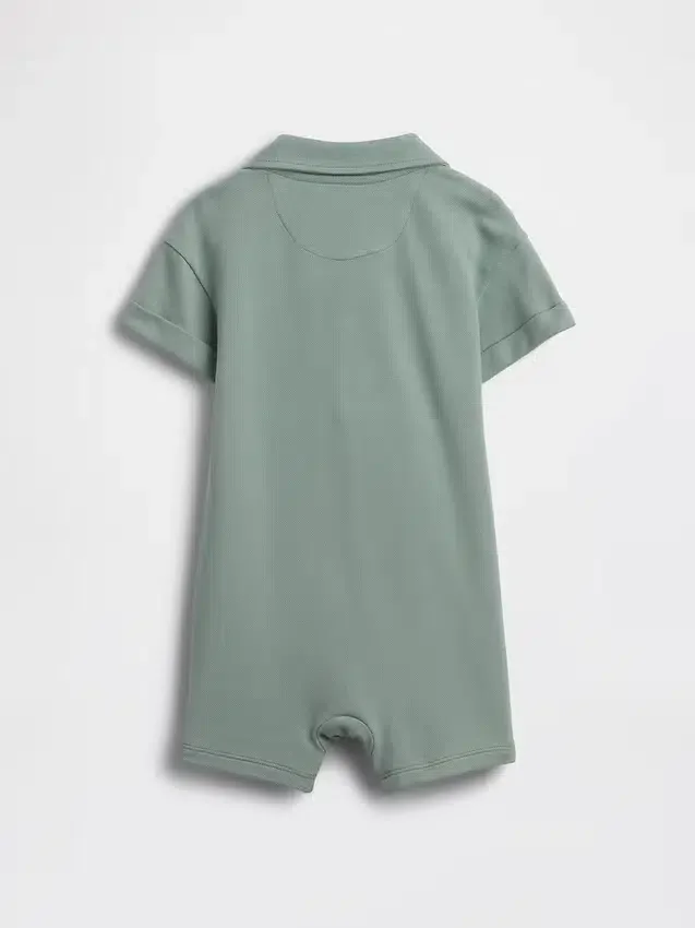 Combinaison-short polo en piqué pour bébé