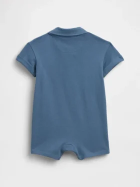 Combinaison-short polo en piqué pour bébé