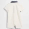 Combinaison-short polo en piqué pour bébé