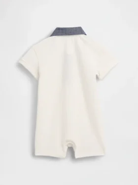 Combinaison-short polo en piqué pour bébé