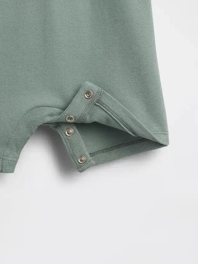 Combinaison-short polo en piqué pour bébé