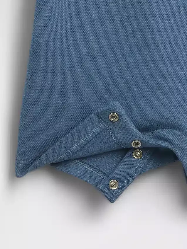 Combinaison-short polo en piqué pour bébé