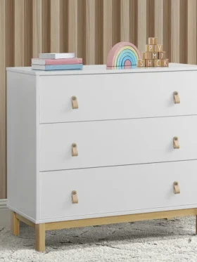 Commode babyGap Legacy à 3 tiroirs avec poignées en cuir et tiroirs emboîtables