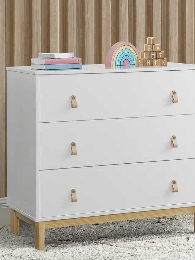 Commode babyGap Legacy à 3 tiroirs avec poignées en cuir et tiroirs emboîtables