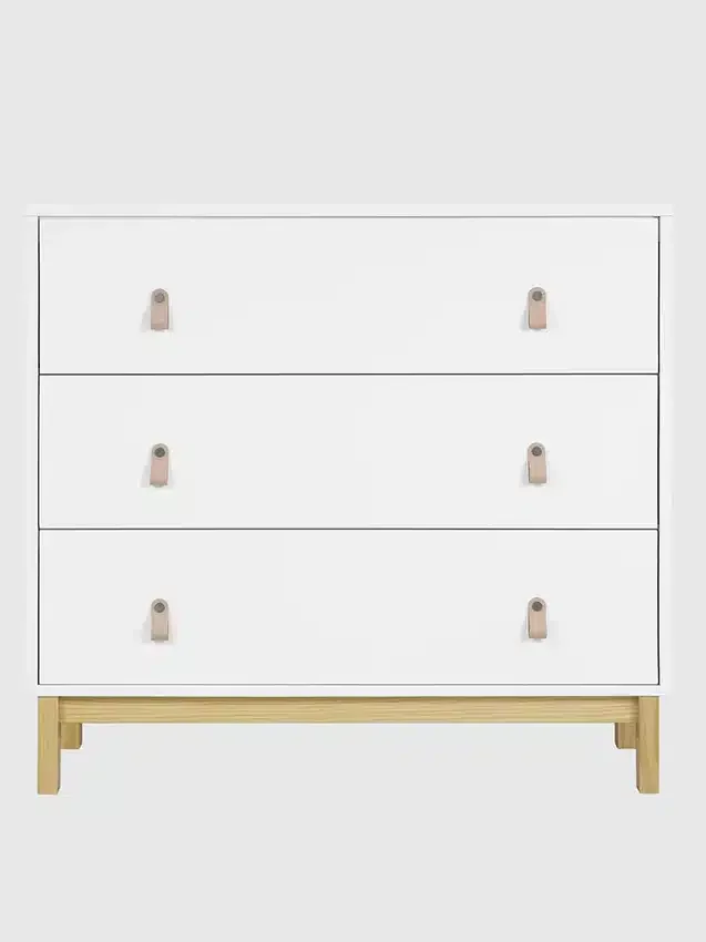 Commode babyGap Legacy à 3 tiroirs avec poignées en cuir et tiroirs emboîtables