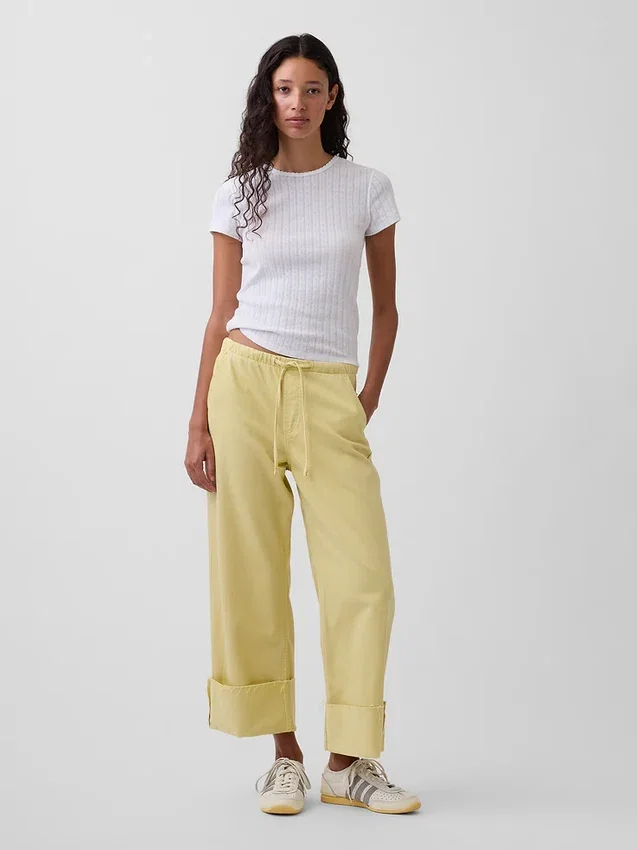 Court jean ample et ultra-doux style années 90 à taille basse
