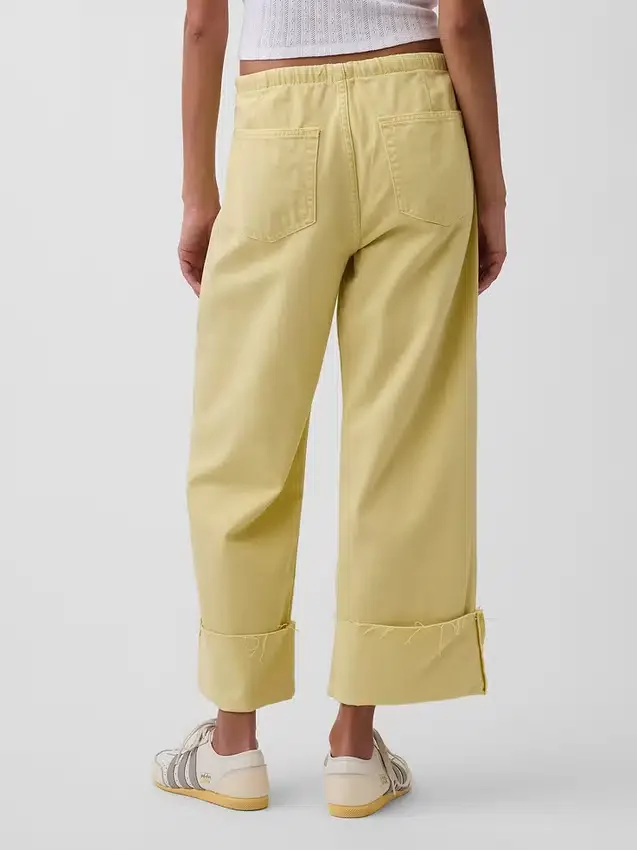 Court jean ample et ultra-doux style années 90 à taille basse