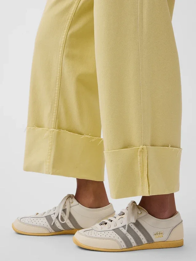 Court jean ample et ultra-doux style années 90 à taille basse