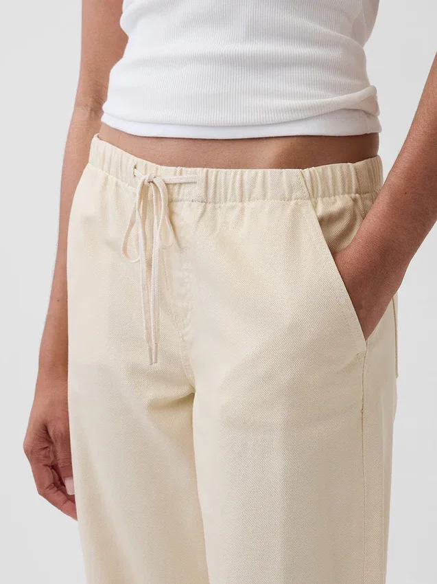 Court jean ample et ultra-doux style années 90 à taille basse