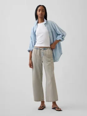 Court jean ample style années 90 à taille basse