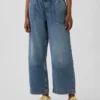 Court jean ample style années 90 à taille basse