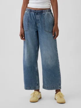 Court jean ample style années 90 à taille basse