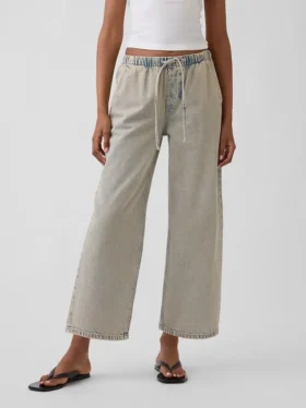 Court jean ample style années 90 à taille basse
