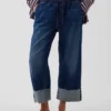 Court jean ample style années 90 à taille basse