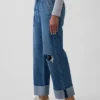 Court jean ample style années 90 à taille basse