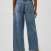 Court jean ample style années 90 à taille basse