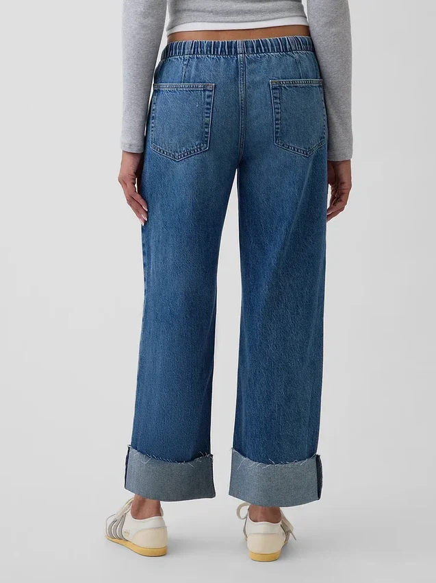 Court jean ample style années 90 à taille basse
