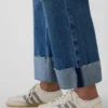 Court jean ample style années 90 à taille basse