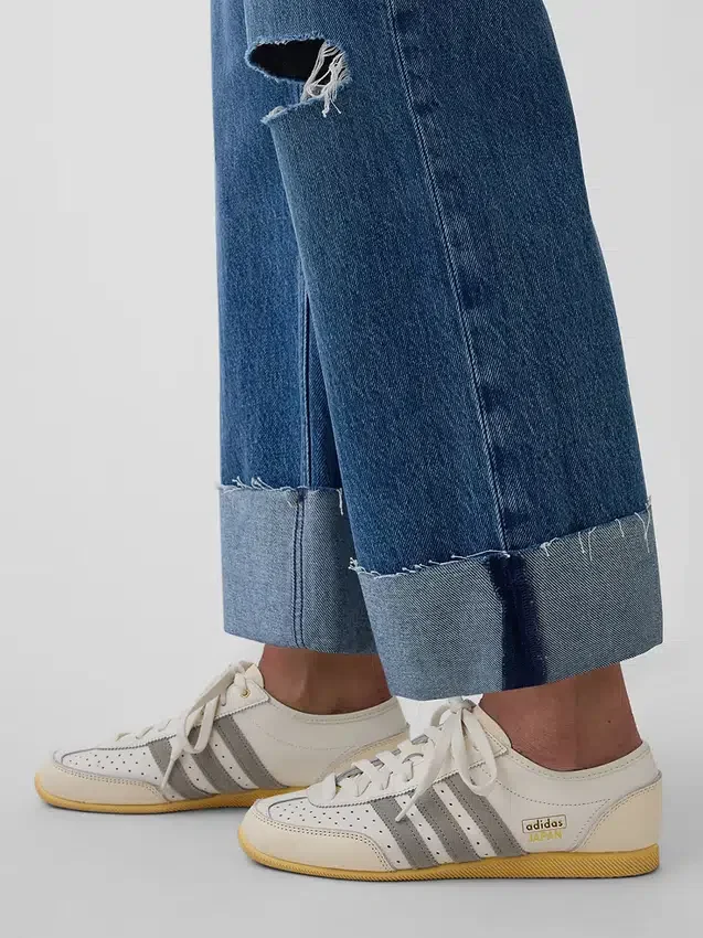 Court jean ample style années 90 à taille basse