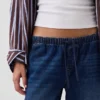 Court jean ample style années 90 à taille basse