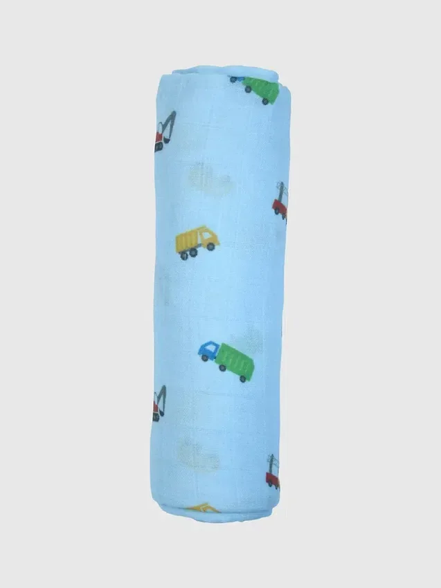 Couverture d'emmaillotage « Petits camions » en bambou