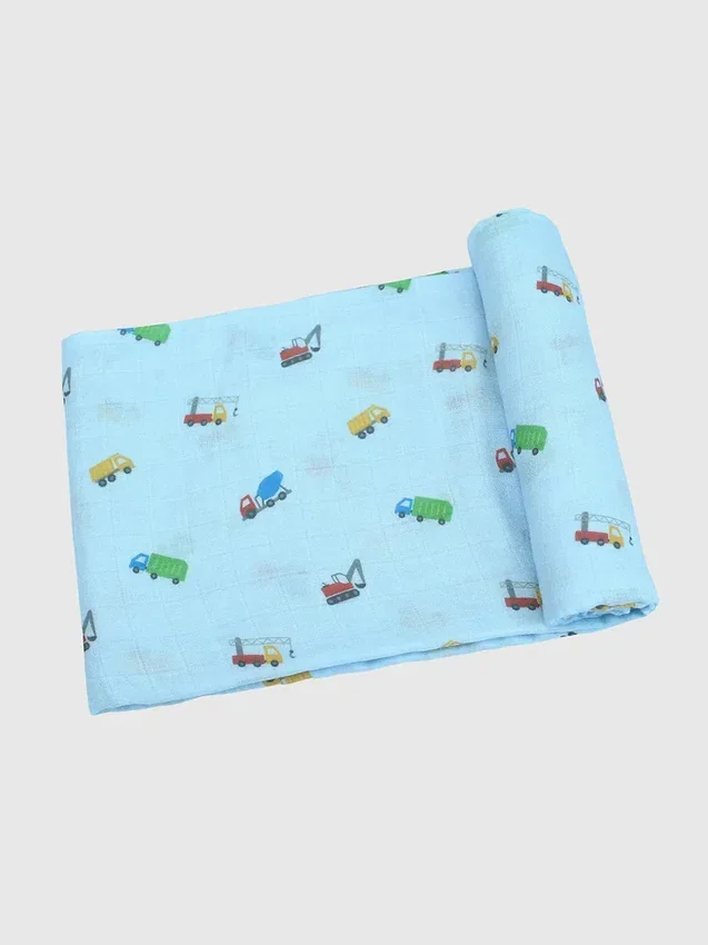 Couverture d'emmaillotage « Petits camions » en bambou