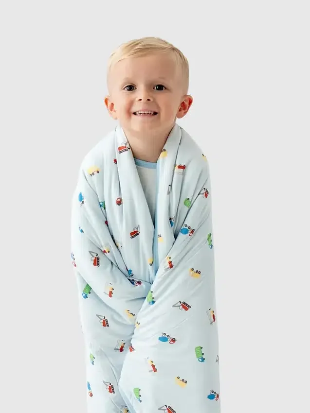 Couverture pour bébé « Little Trucks » en bambou