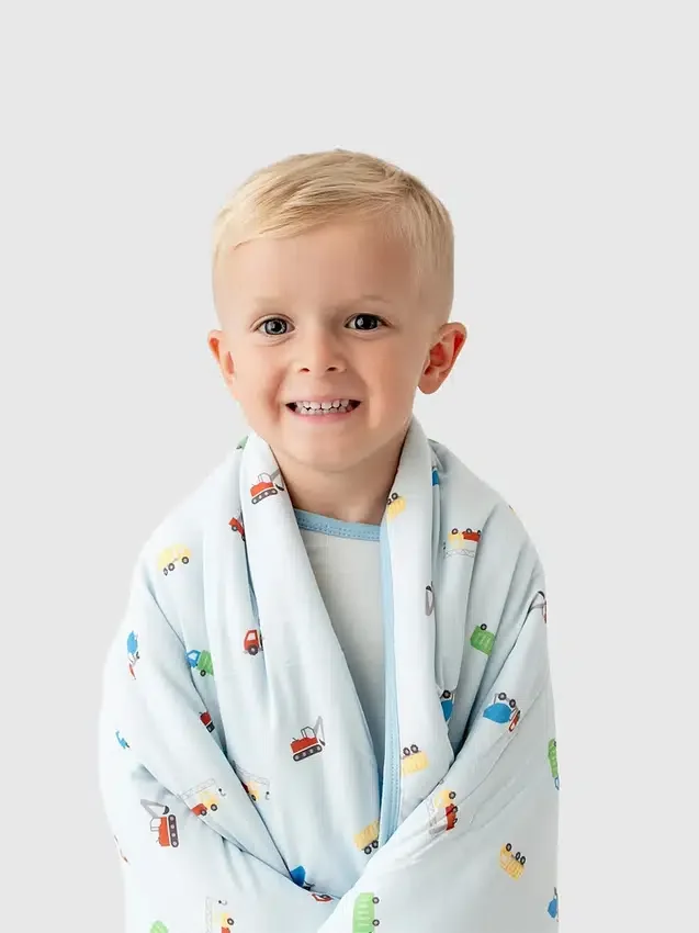 Couverture pour bébé « Little Trucks » en bambou