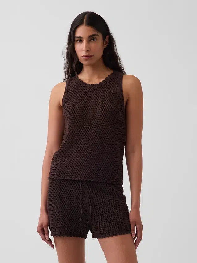 Débardeur 100 % coton au crochet
