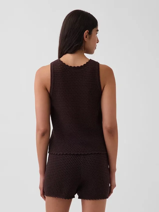 Débardeur 100 % coton au crochet