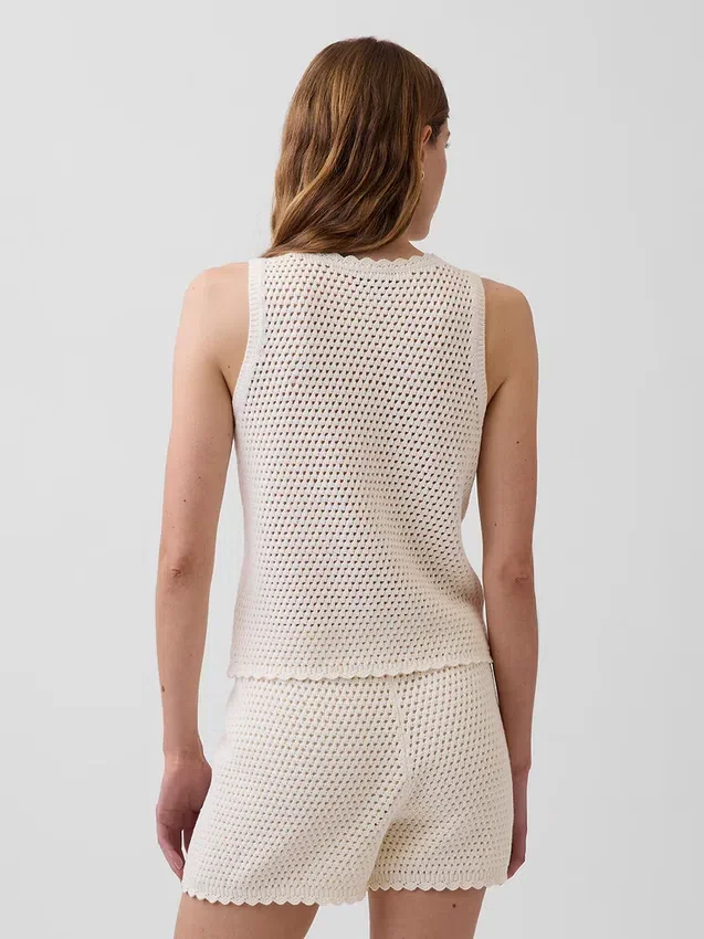 Débardeur 100 % coton au crochet