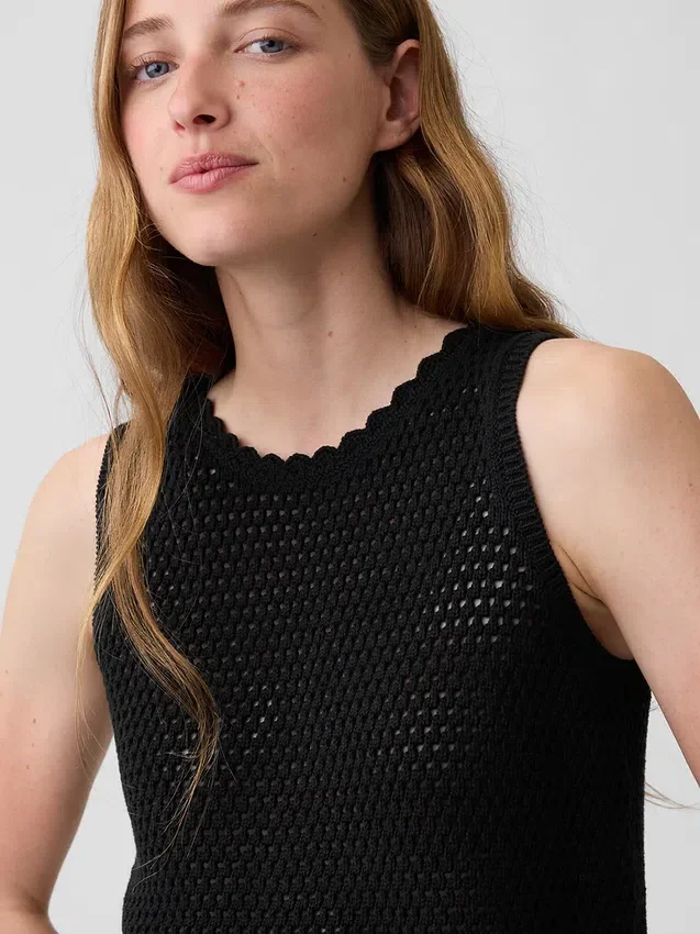 Débardeur 100 % coton au crochet