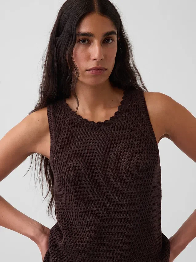 Débardeur 100 % coton au crochet
